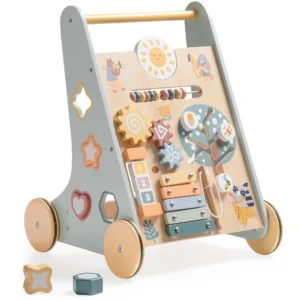 ROBOTIME ROBUD Wooden Baby Walker Baby Push Walker with Activity Center