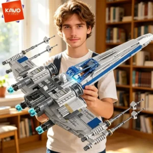 X-Wing Space Fighter Building Blocks Set with LED Light