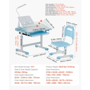 SucceBuy Kids Study Chair and Desk Set
