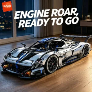 Silver Blue Super Sports Car Building Blocks Set for Teens